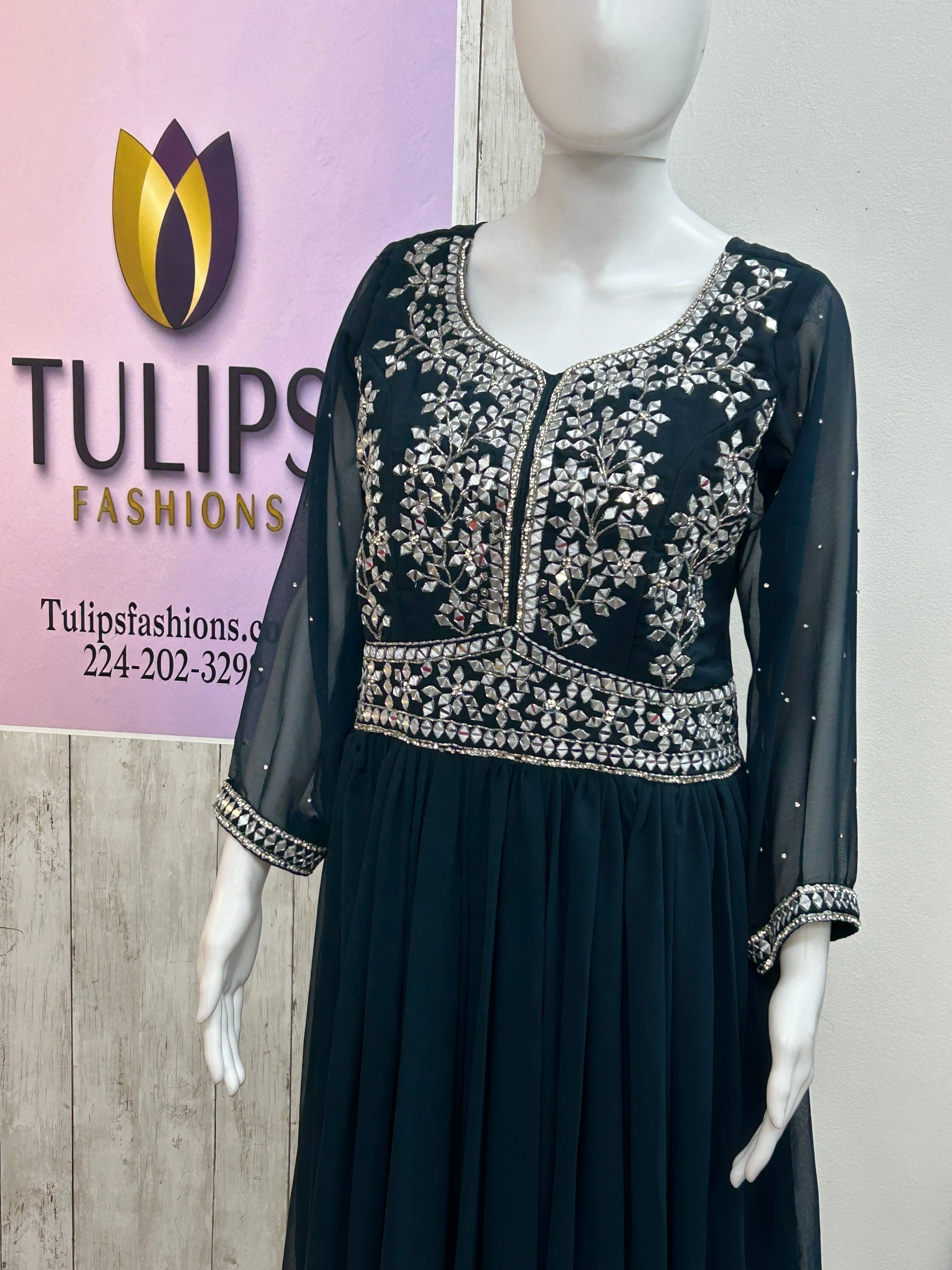 Party wear long gown by Kurti Connection USA