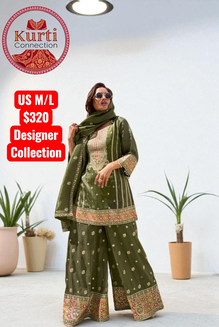 Gemini : Silk sharara sets by Kurti Connection USA