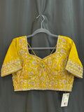 Hand embroidered blouse | tissue silk blouse with all over hand embroidery by Kurti Connection USA