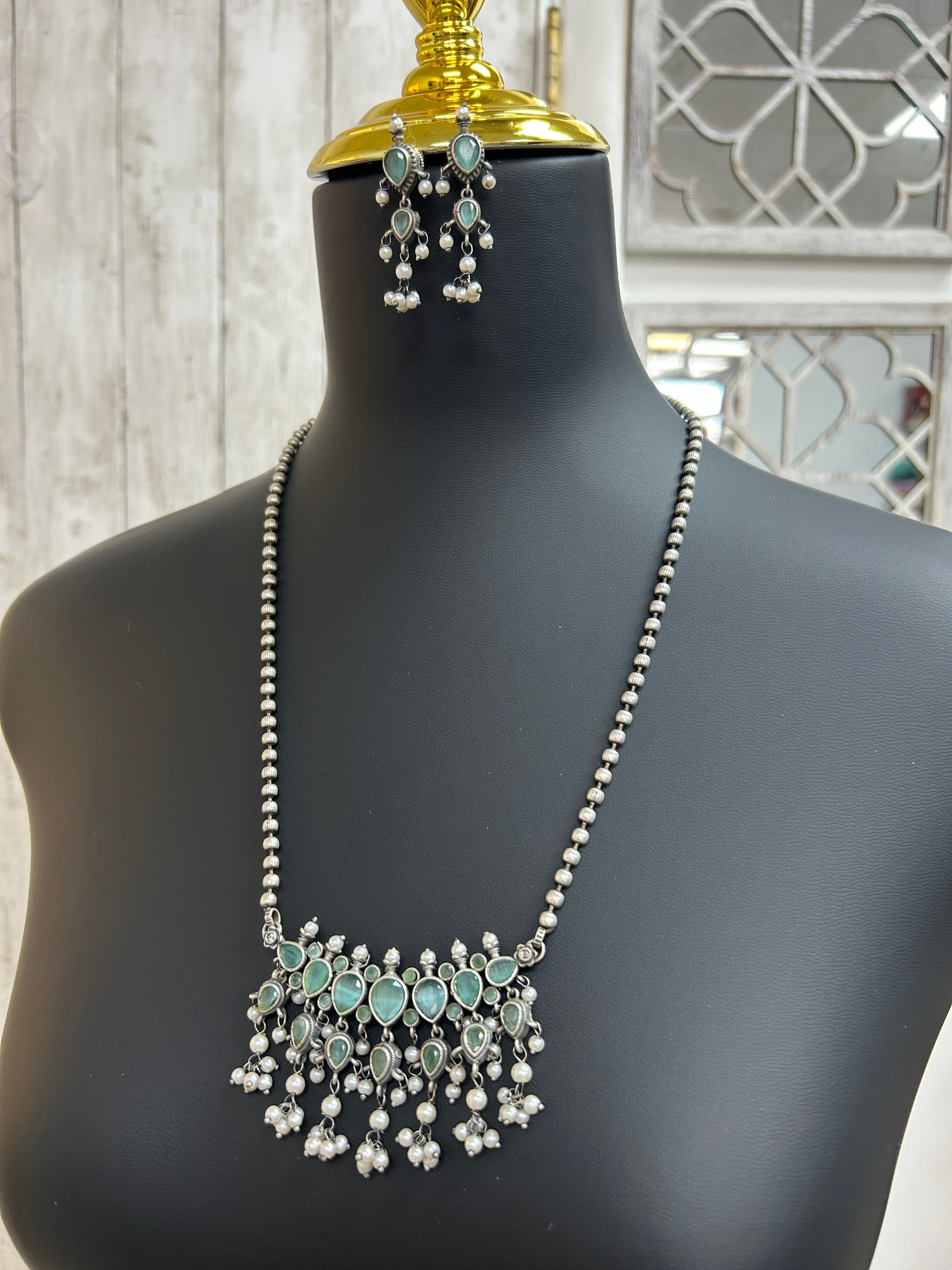 Oxidized necklace set by Kurti Connection USA