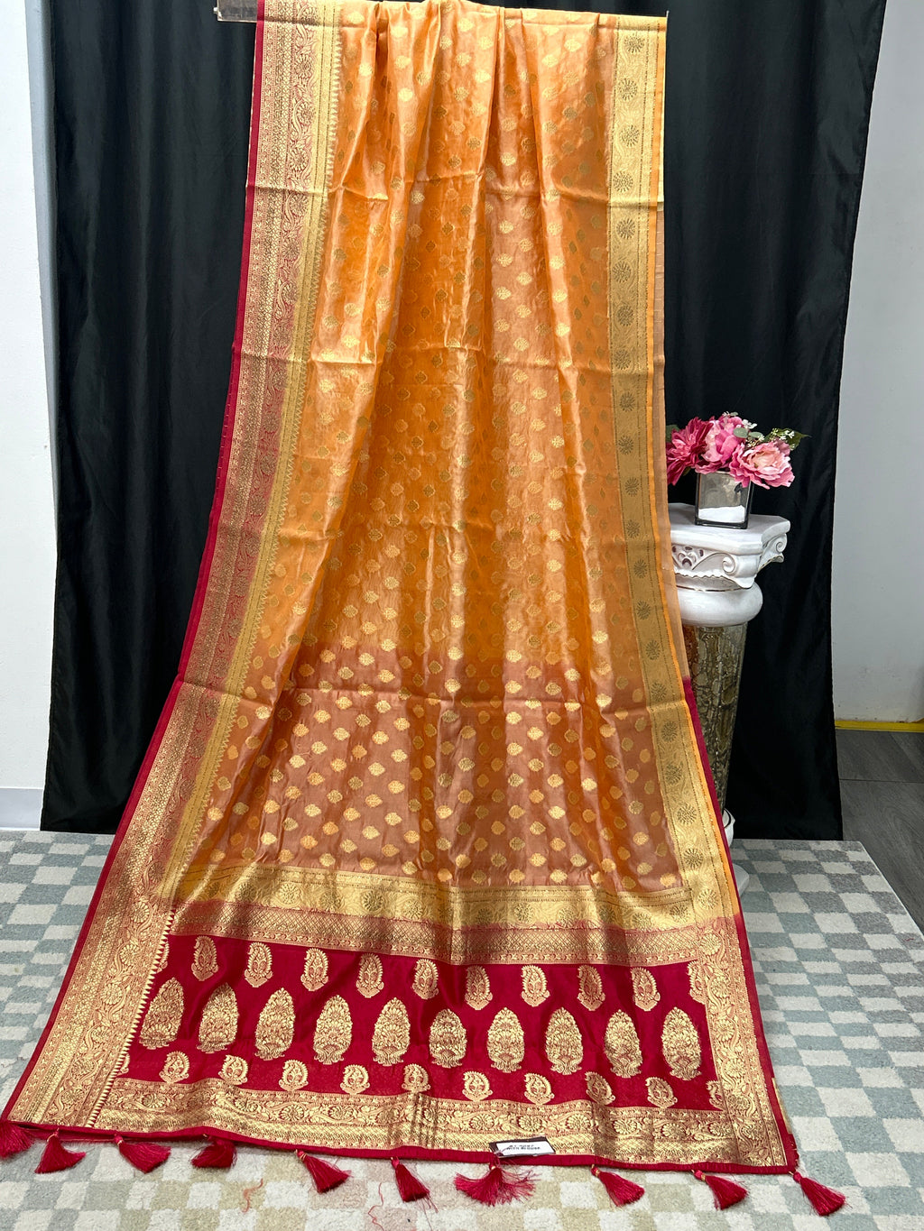 Chanderi silk saree by Kurti Connection USA
