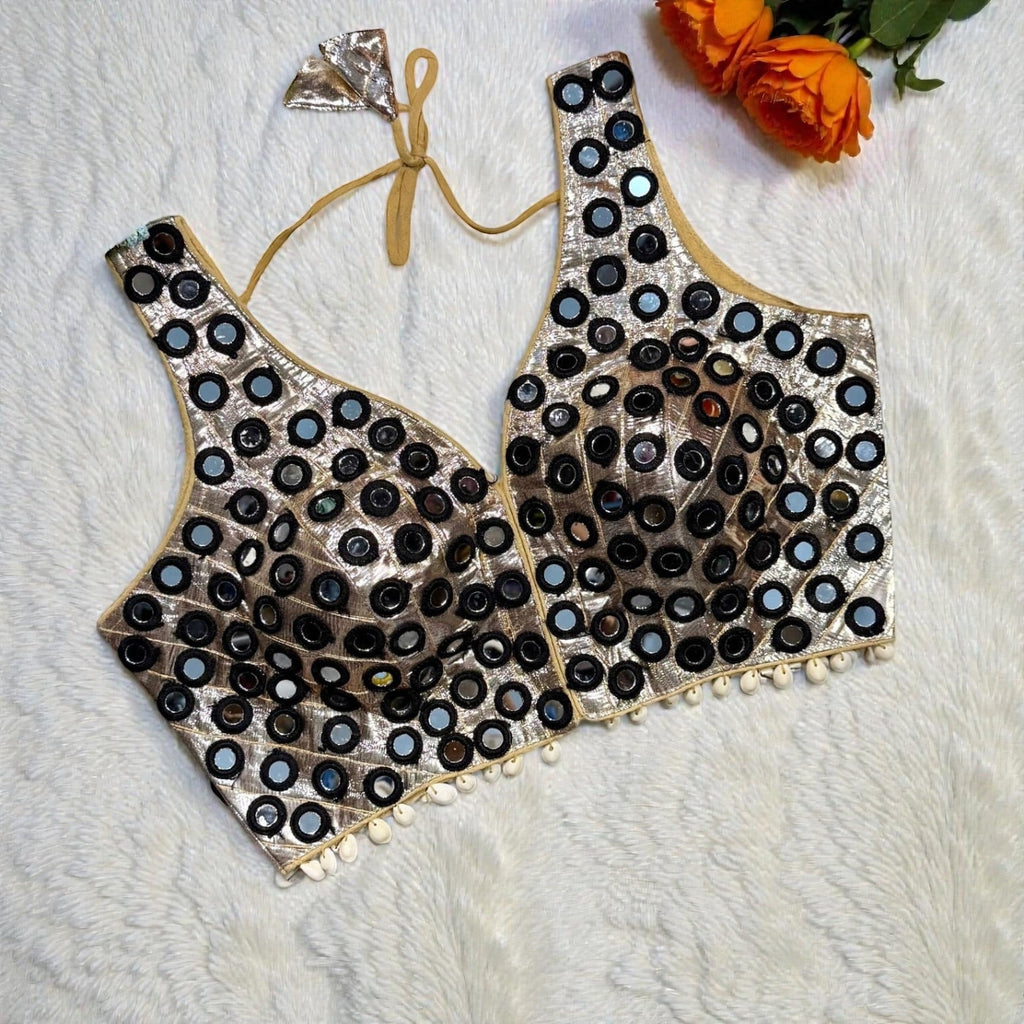 Mirror and shells work blouses by Kurti Connection USA