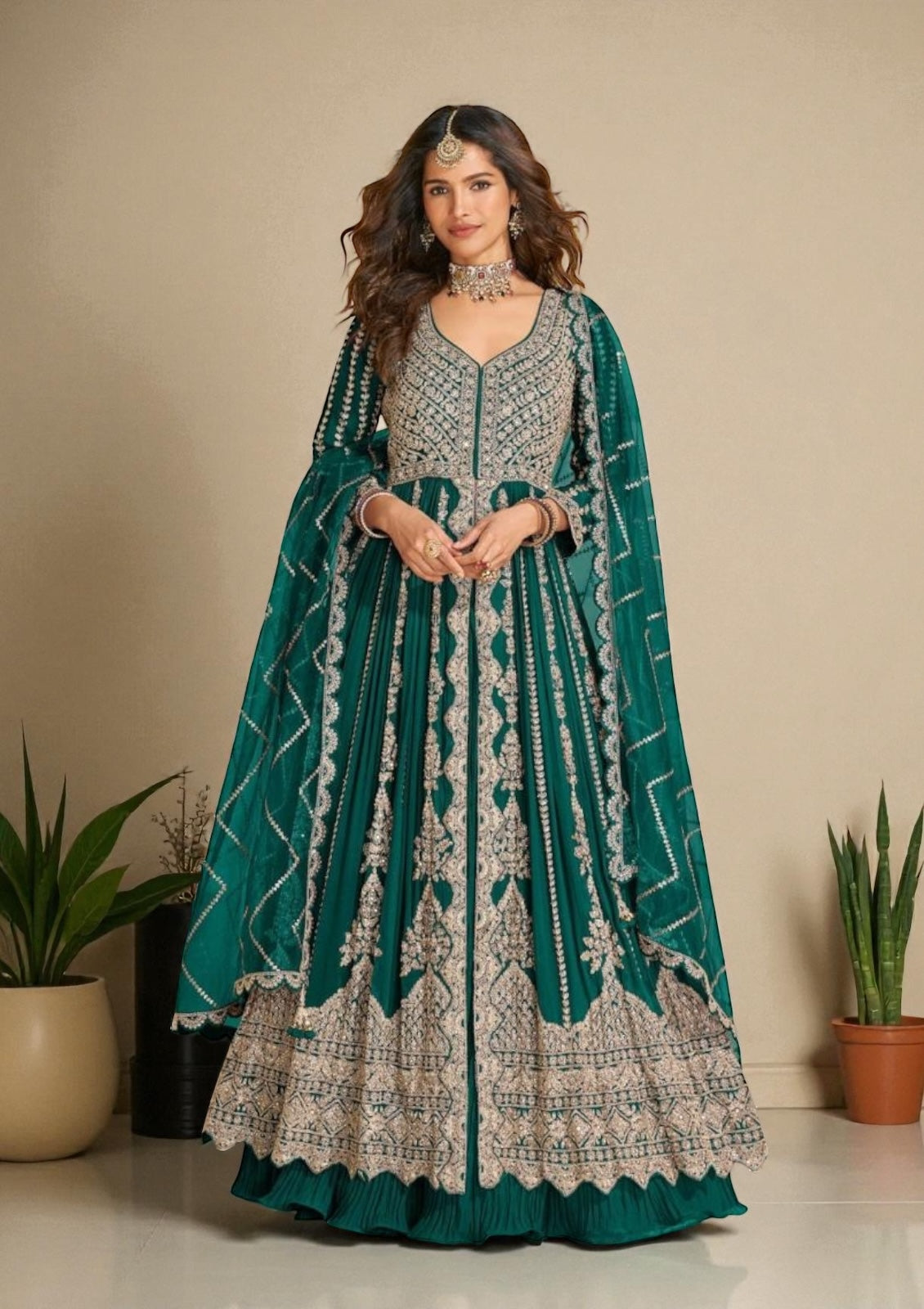 Wedding collection: Mirza: heavy party wear Anarkali dresses by Kurti Connection USA