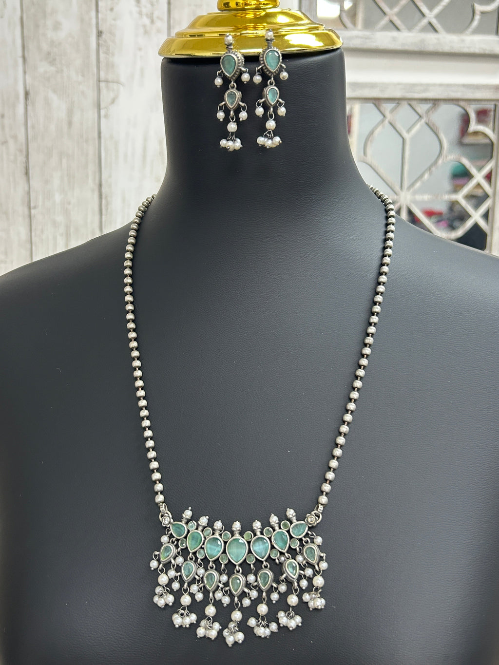 Oxidized necklace set by Kurti Connection USA