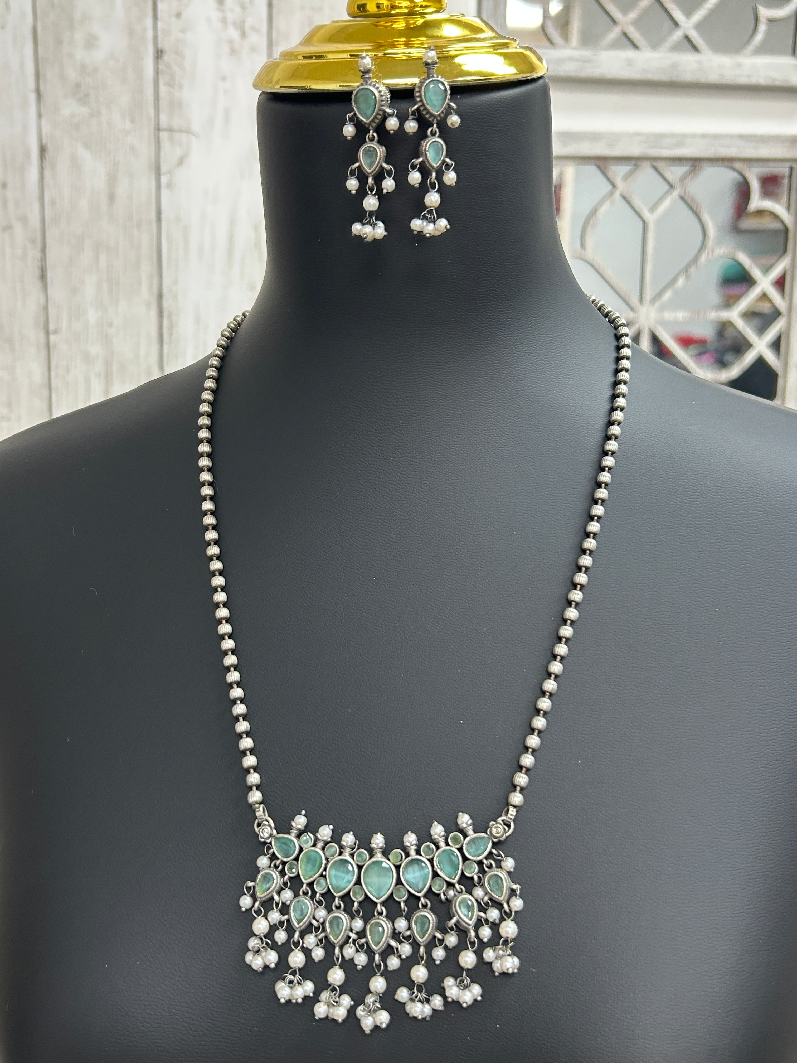 Oxidized necklace set by Kurti Connection USA