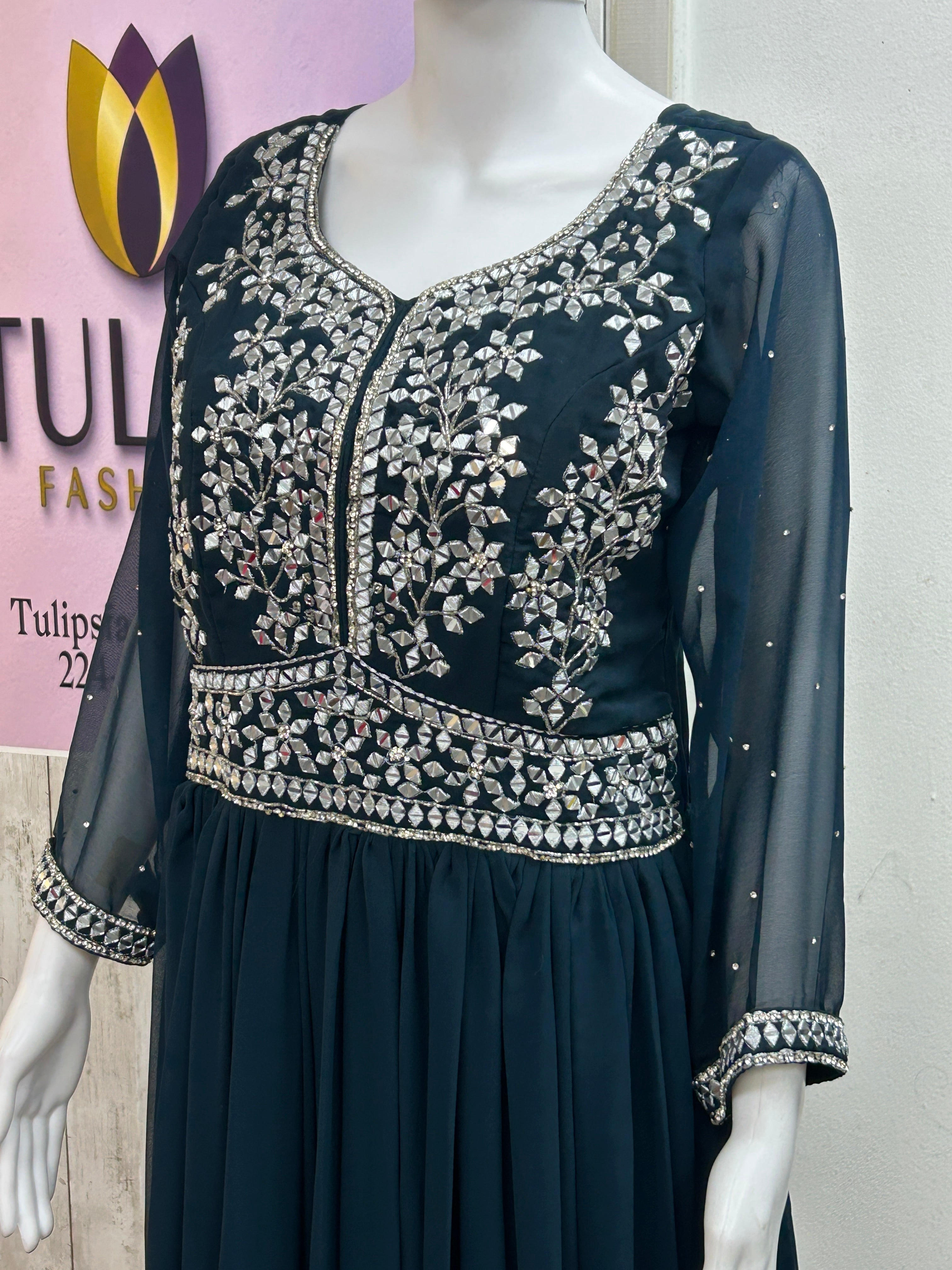 Party wear long gown by Kurti Connection USA