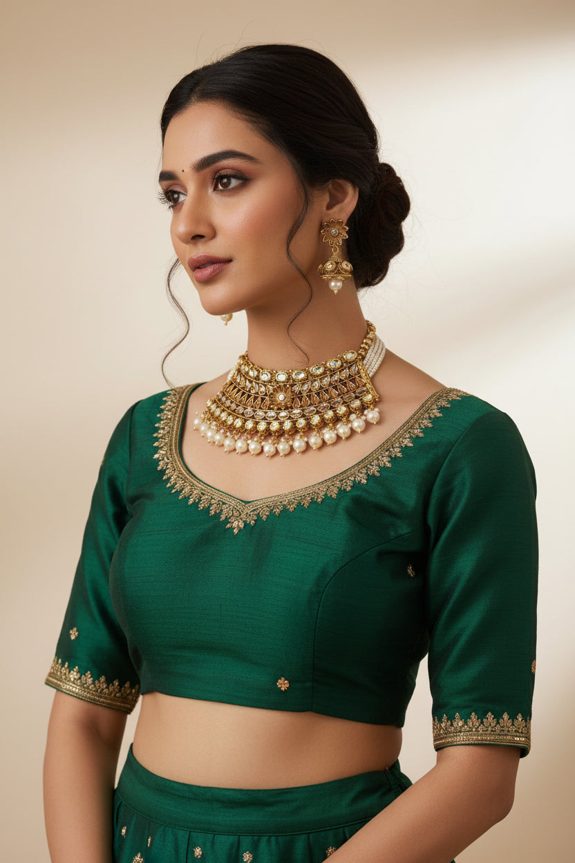 Traditional Kundan choker necklace set by Kurti Connection USA