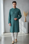 Mirror work kurta pajama set for men by Kurti Connection USA