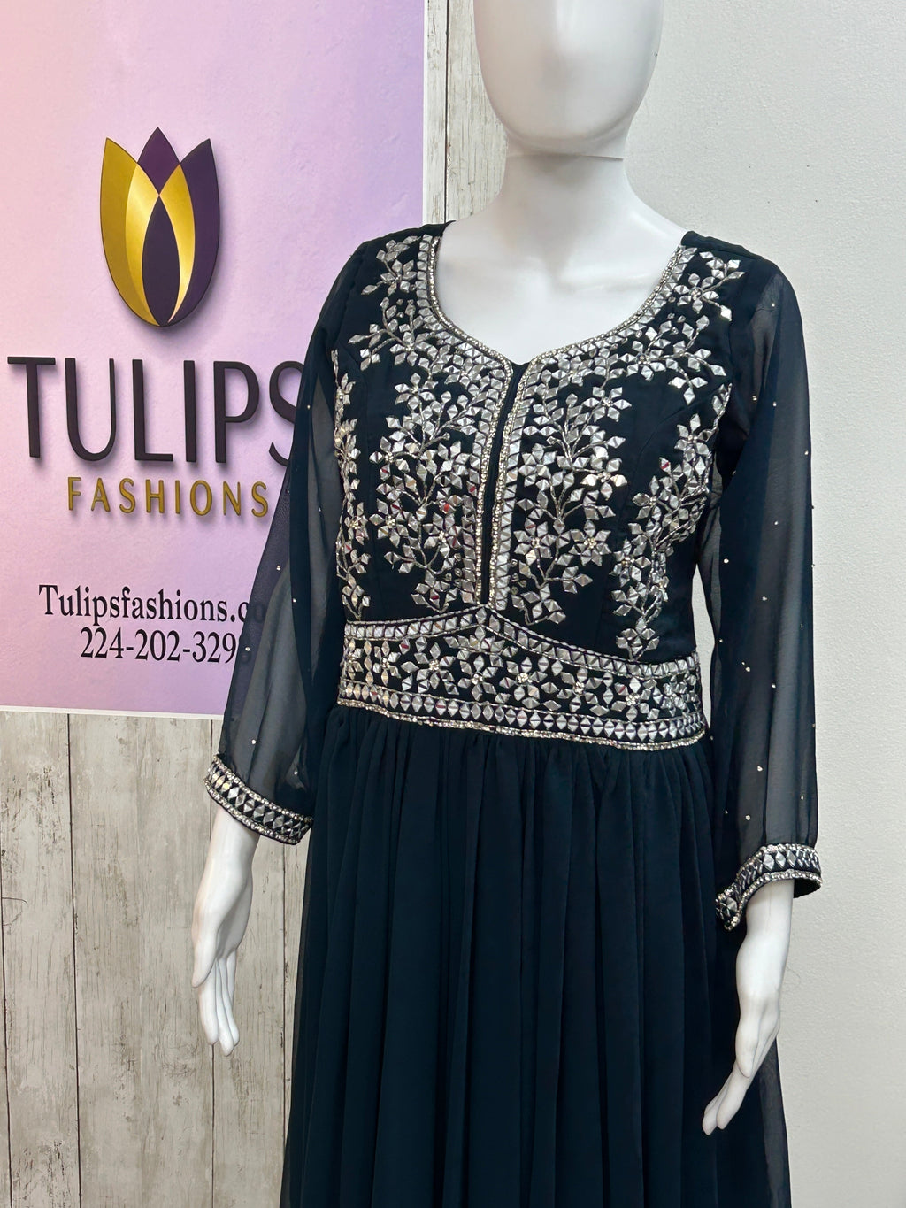 Party wear long gown by Kurti Connection USA