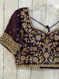 Dark purple tissue silk blouse by Kurti Connection USA