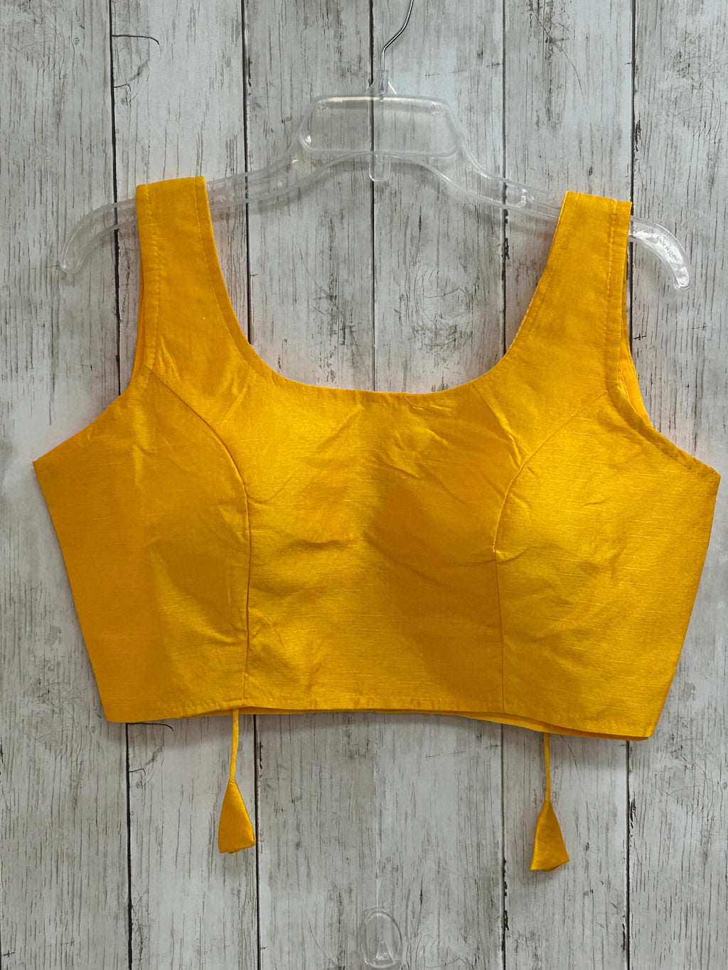 Yellow silk blouse by Kurti Connection USA