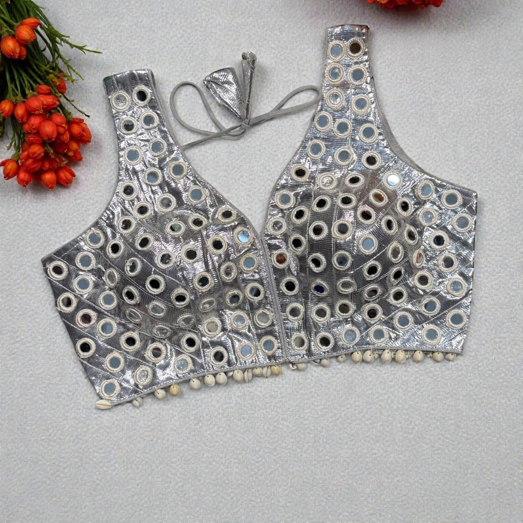 Mirror and shells work blouses by Kurti Connection USA