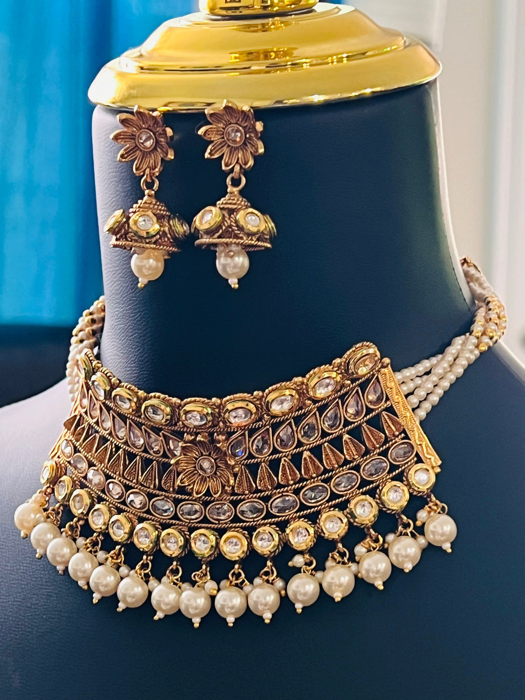 Traditional Kundan choker necklace set by Kurti Connection USA