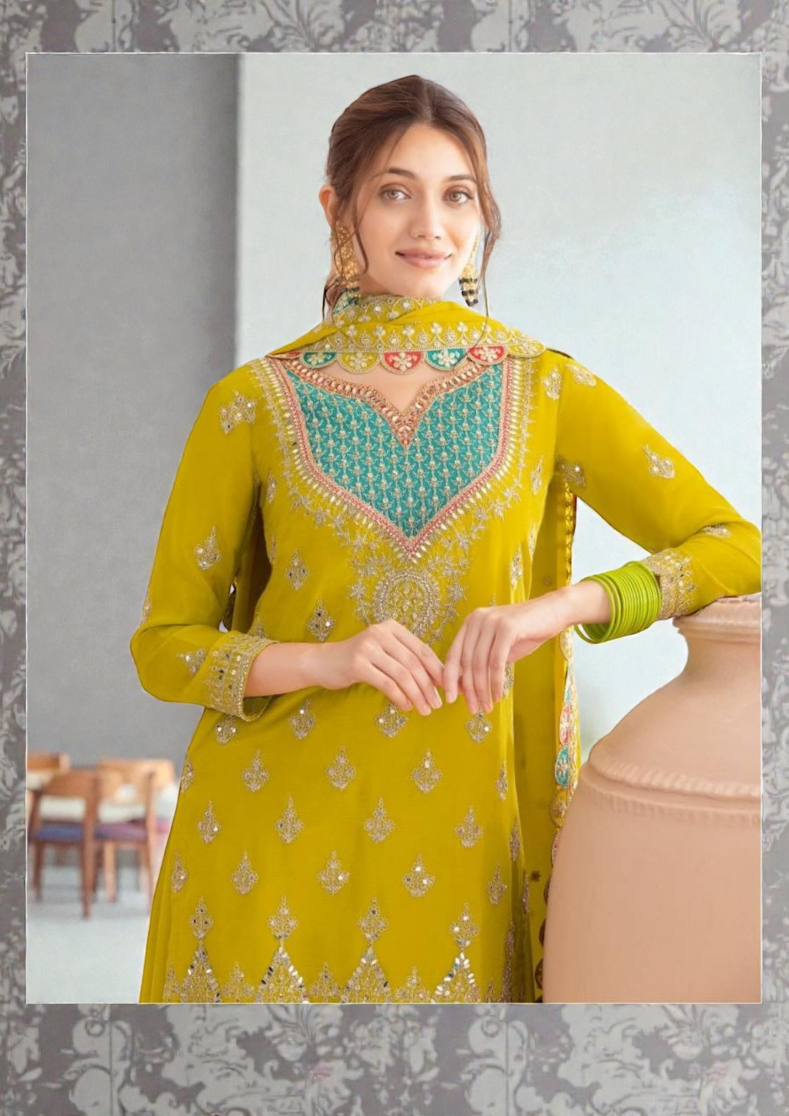 Chiffon sharara suits by Kurti Connection USA