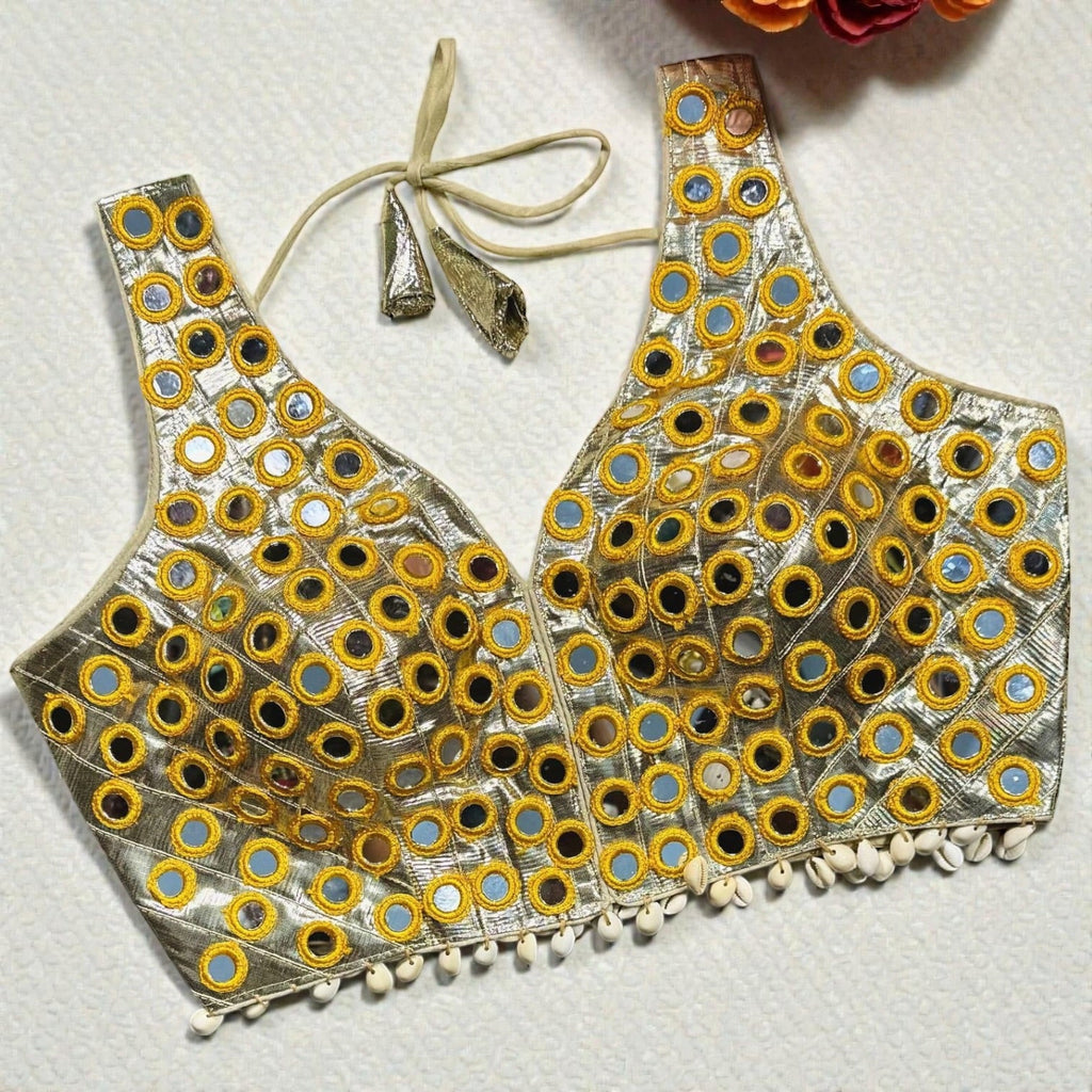 Mirror and shells work blouses by Kurti Connection USA