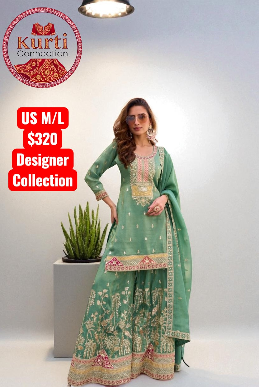 Gemini : Silk sharara sets by Kurti Connection USA