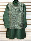 Green kurta with jacket