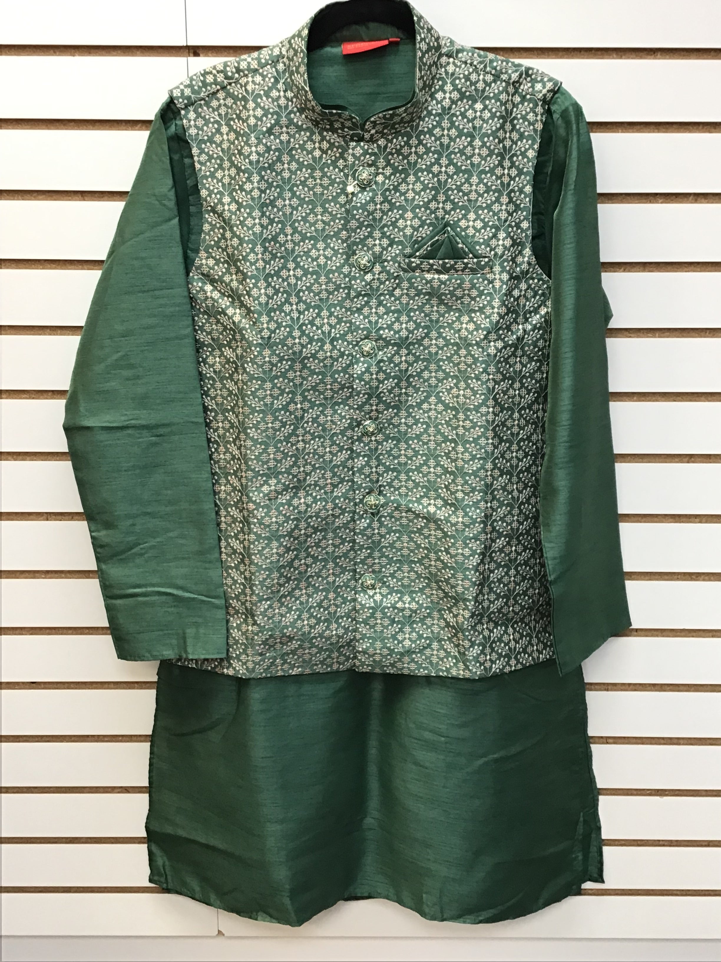 Green kurta with jacket