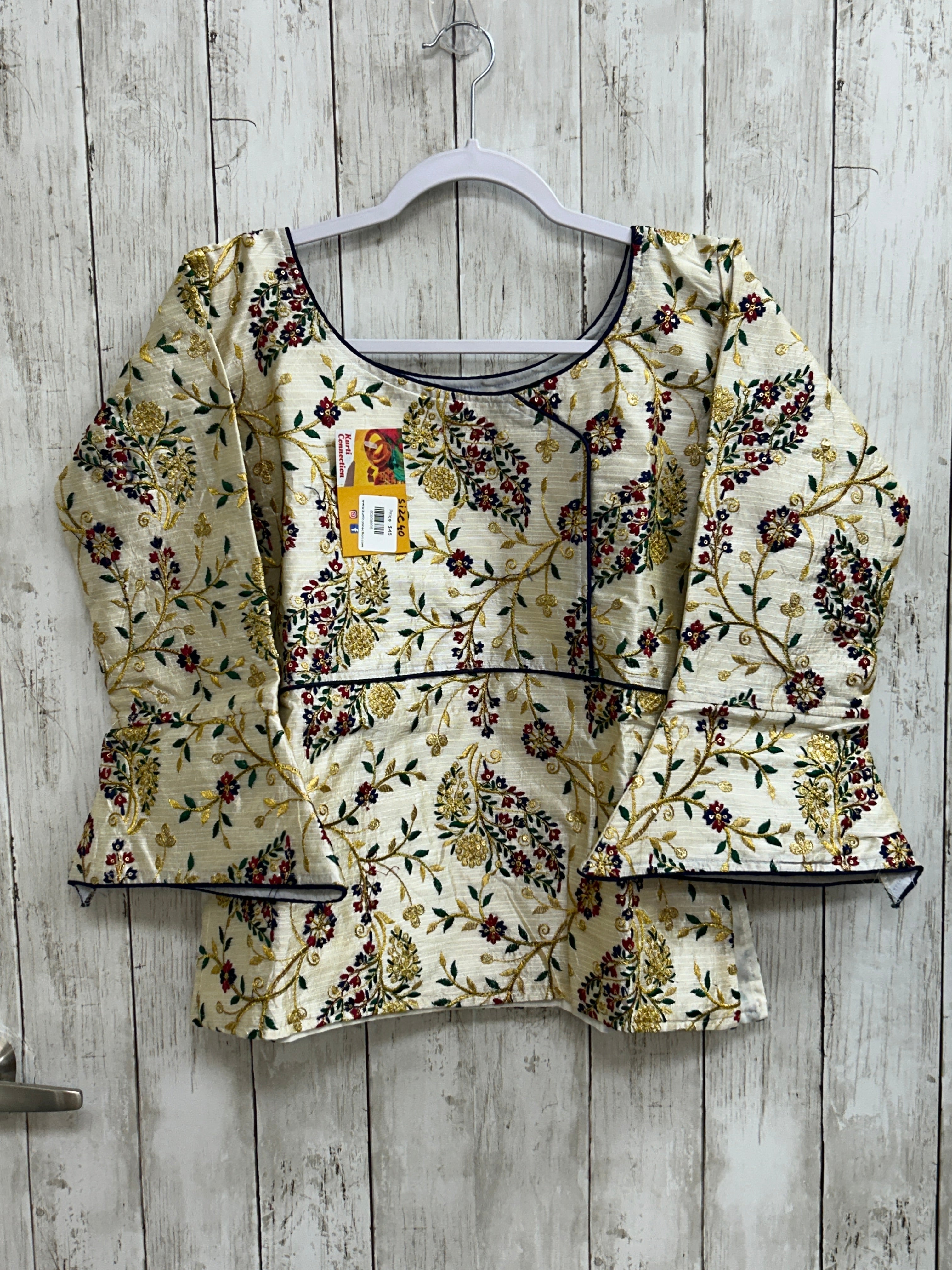 Raw silk blouse | long blouse by Kurti Connection USA