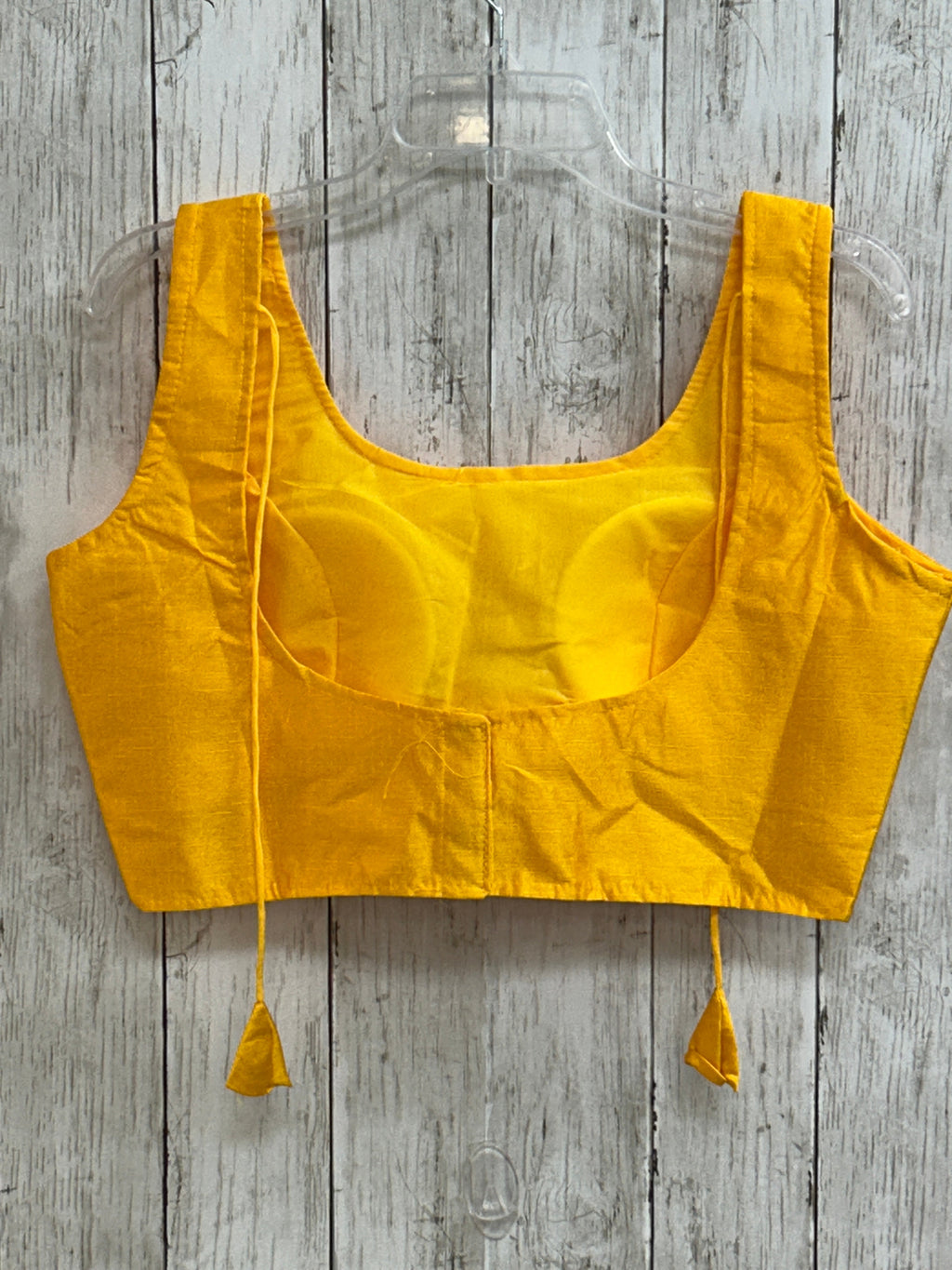 Yellow silk blouse by Kurti Connection USA