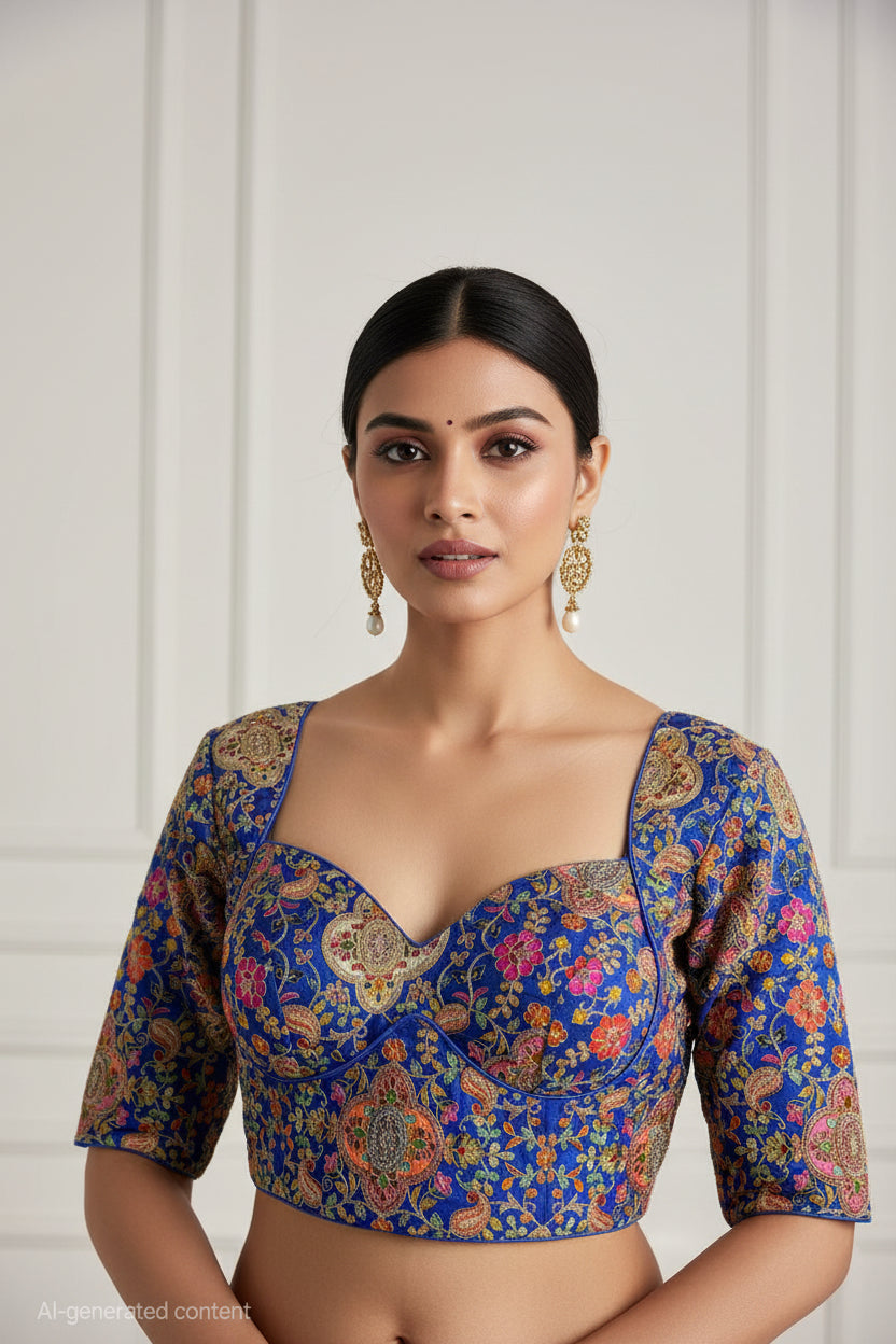 Silk blouses with jardoji work by Kurti Connection USA