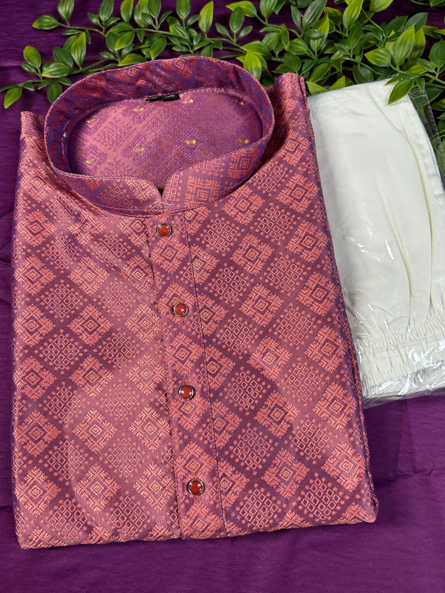 Onion pink kurta set - Kurti Connection USA