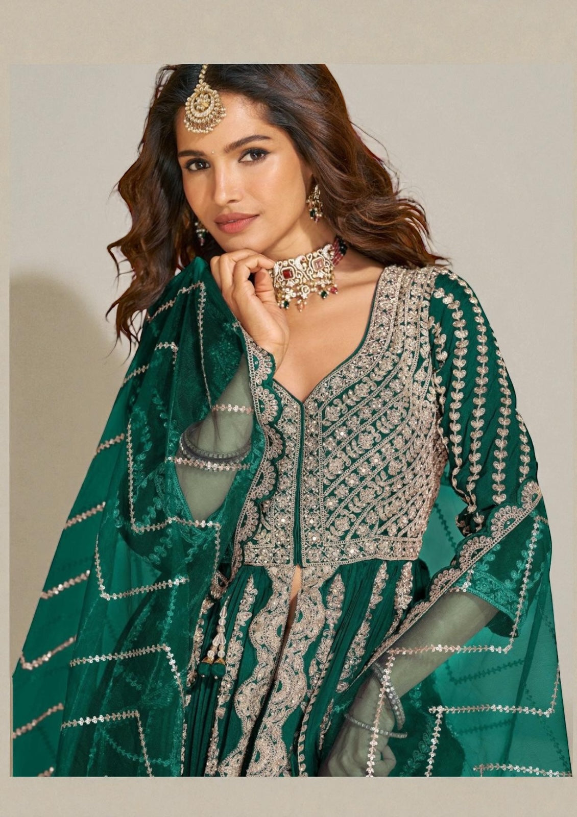 Wedding collection: Mirza: heavy party wear Anarkali dresses by Kurti Connection USA