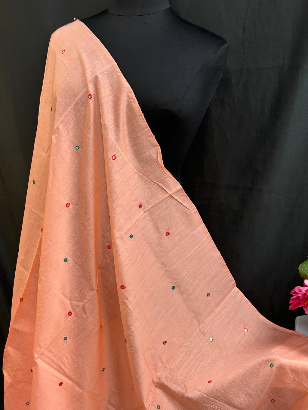 Cotton silk dupatta with small mirrors by Kurti Connection USA