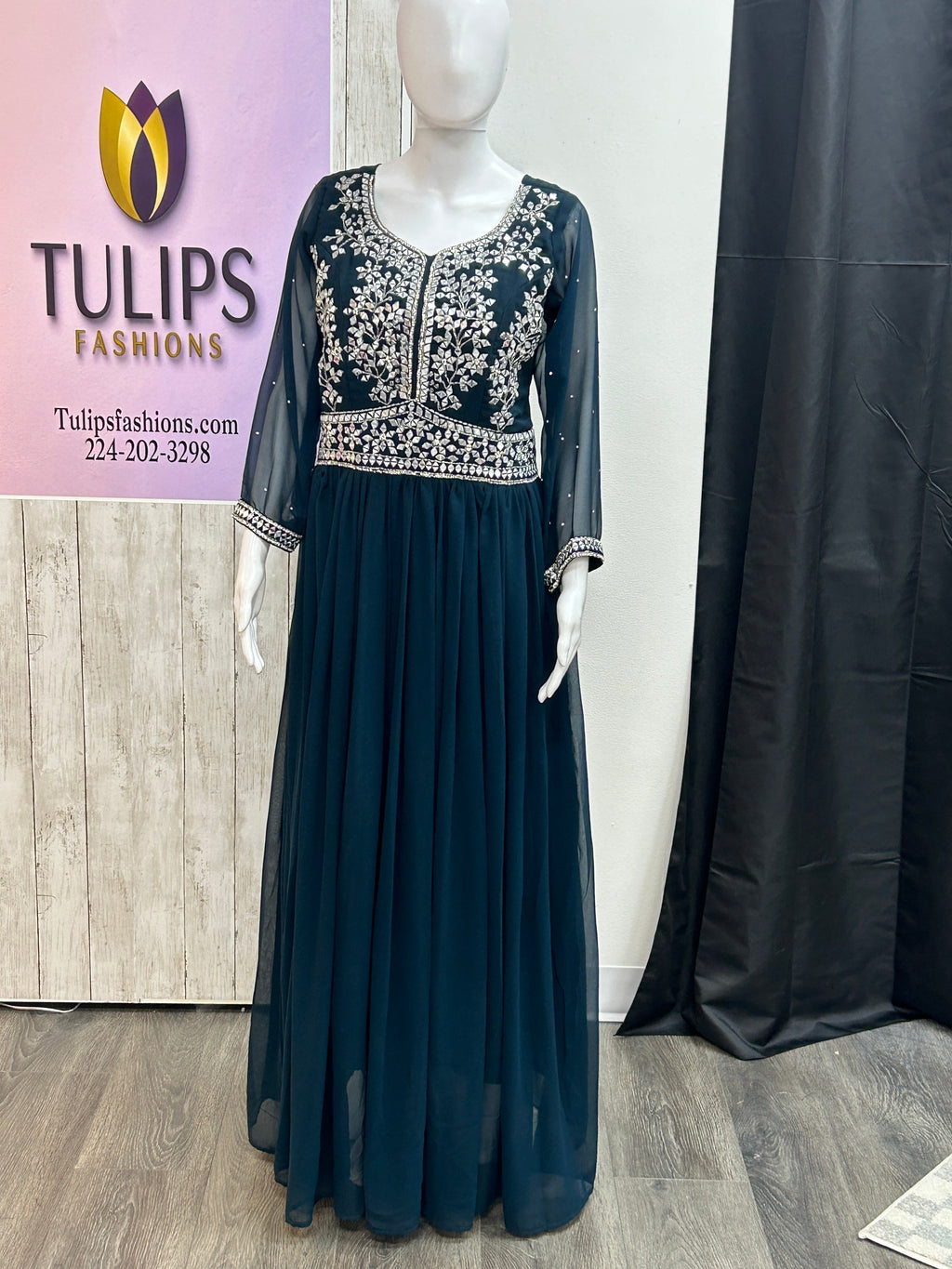 Party wear long gown by Kurti Connection USA