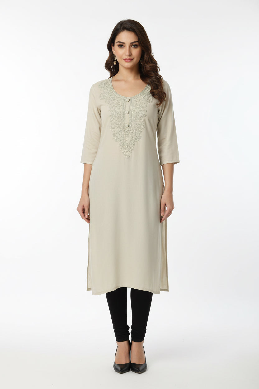 Rayon Embroidered Kurti