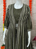 Party wear lehenga set with long jacket - Kurti Connection USA