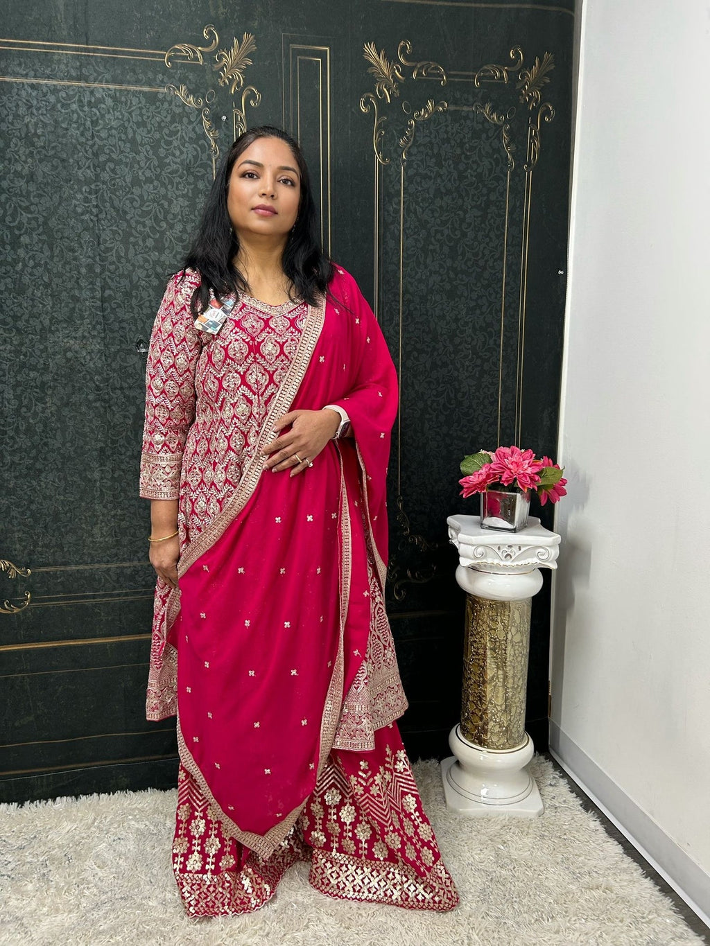 Heavy party wear sharara set - Kurti Connection USA
