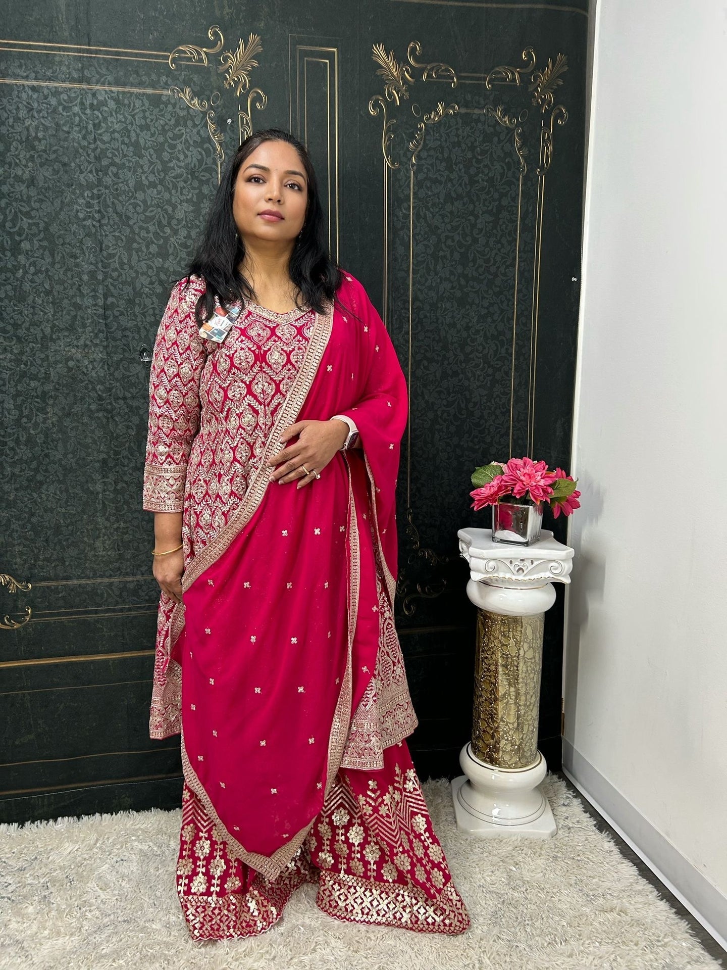 Heavy party wear sharara set - Kurti Connection USA