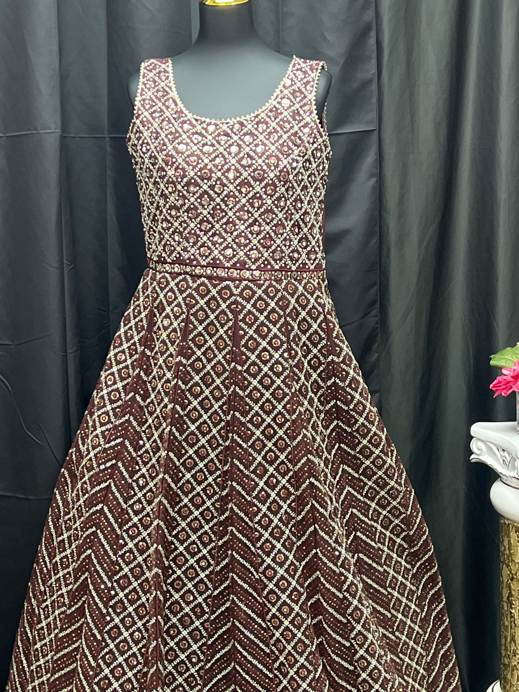 Party wear long gown : Indo western gowns for weddings and reception by Kurti Connection USA