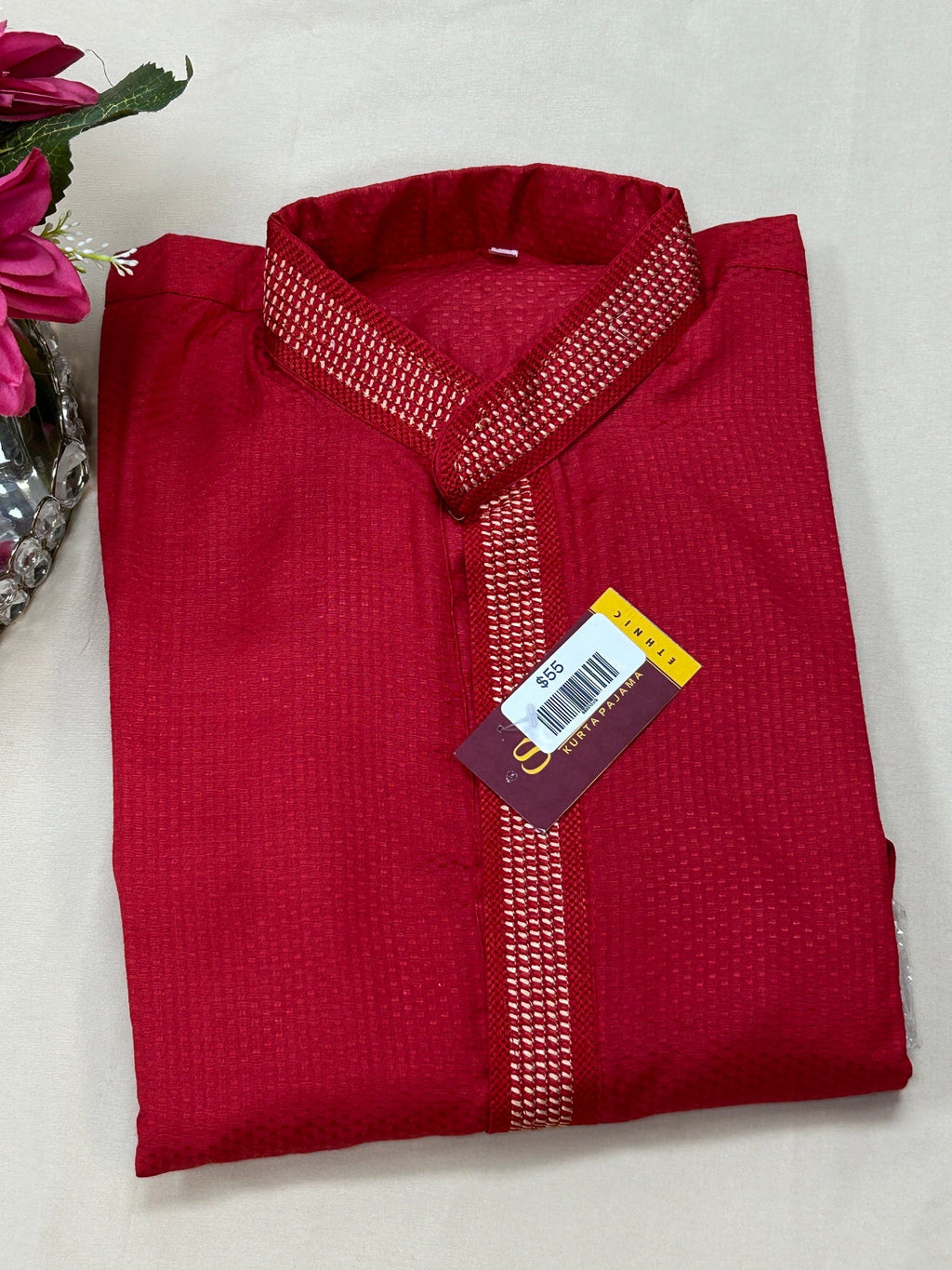 Red kurta set - Kurti Connection USA