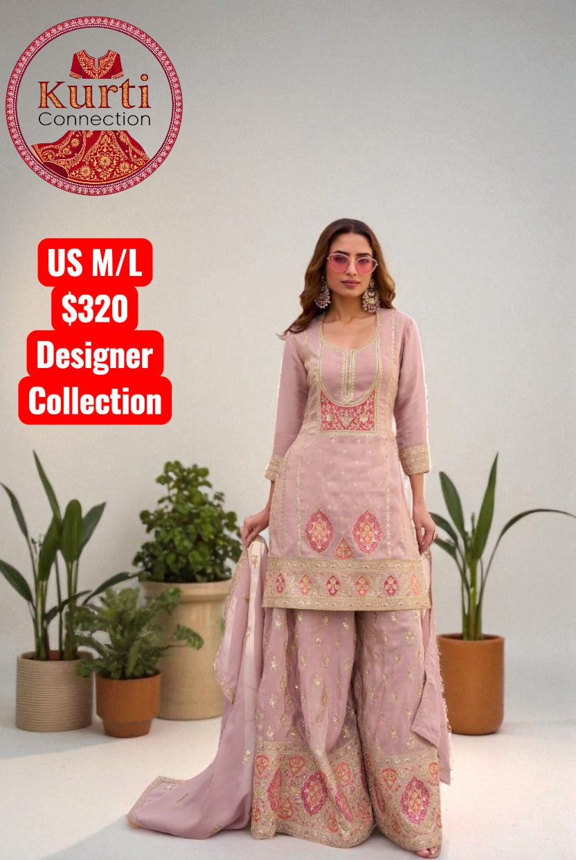 Gemini : Silk sharara sets by Kurti Connection USA