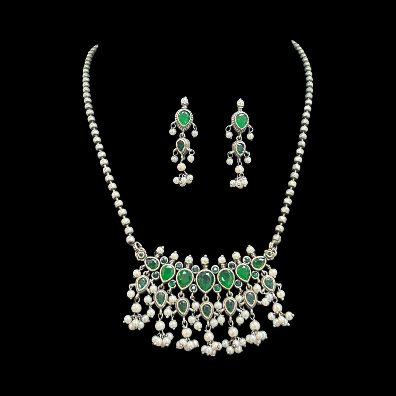 Oxidized necklace set by Kurti Connection USA