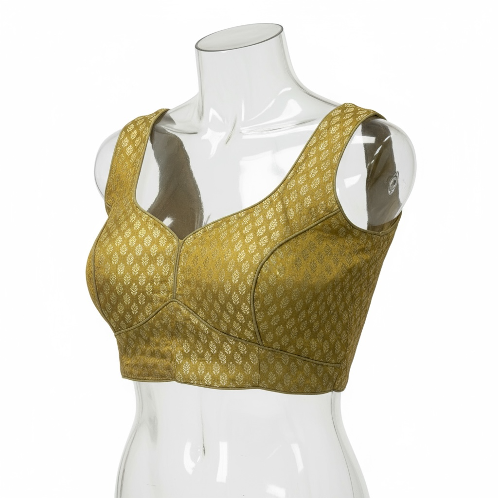 Gold blouse by Kurti Connection USA