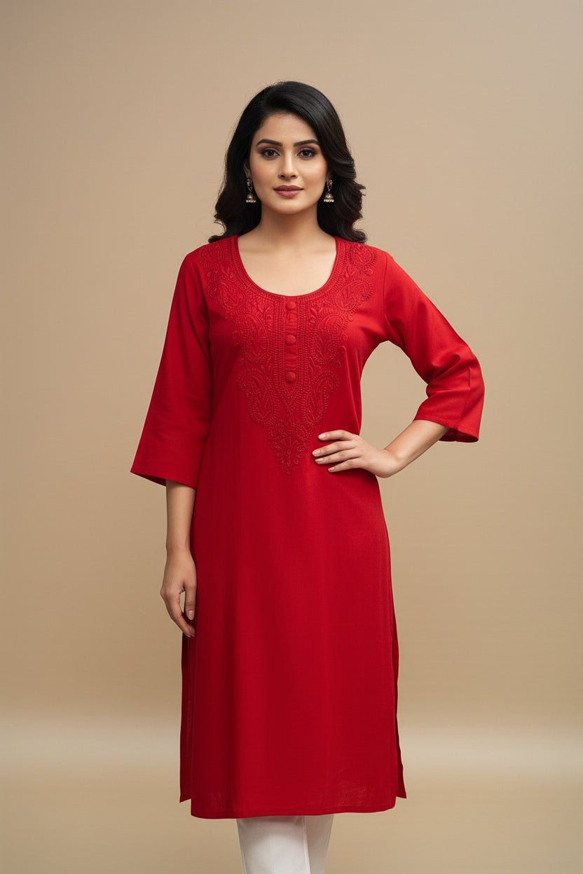 Chikankari Kurti by Kurti Connection USA