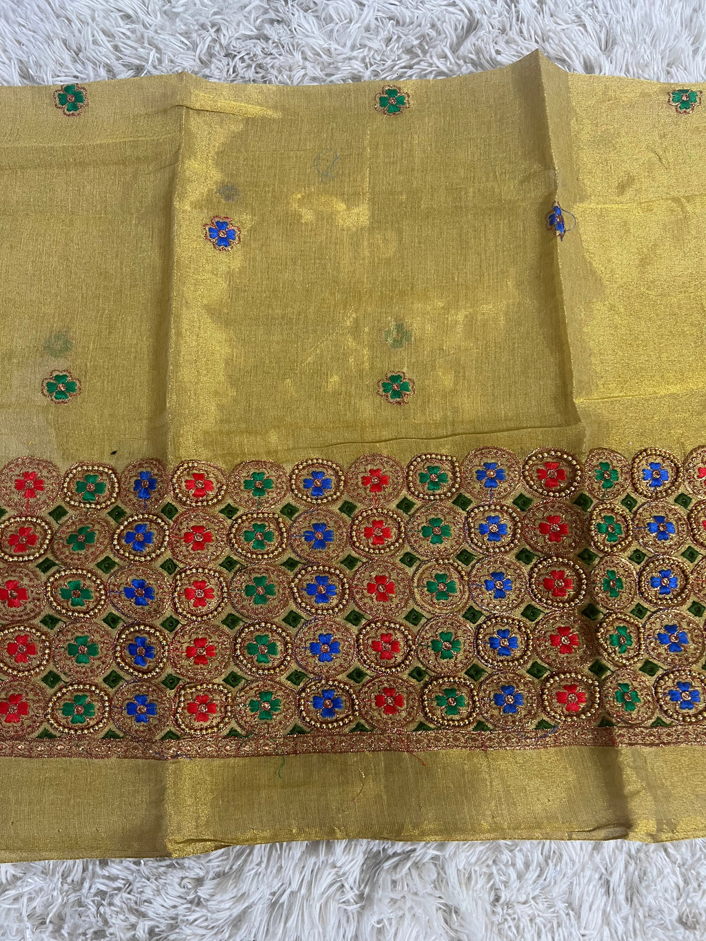 Blouse piece with embroidery work / cut piece 1 meter by Kurti Connection USA