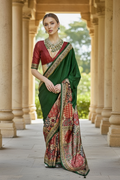 Ajrakh saree on modal silk by Kurti Connection USA