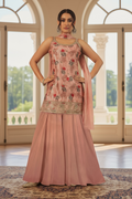 Chiffon silk (dishen) sharara suit by Kurti Connection USA