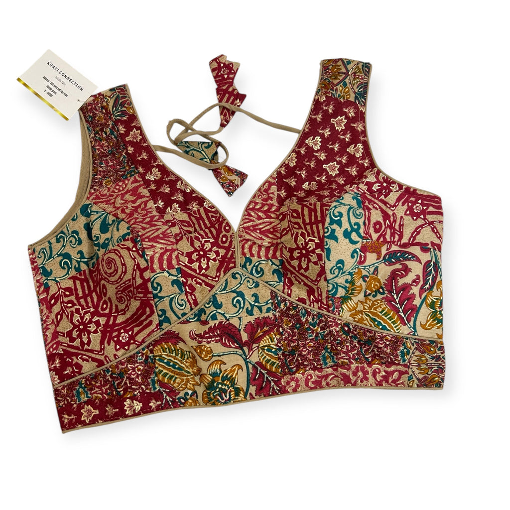 Printed cotton blouse by Kurti Connection USA