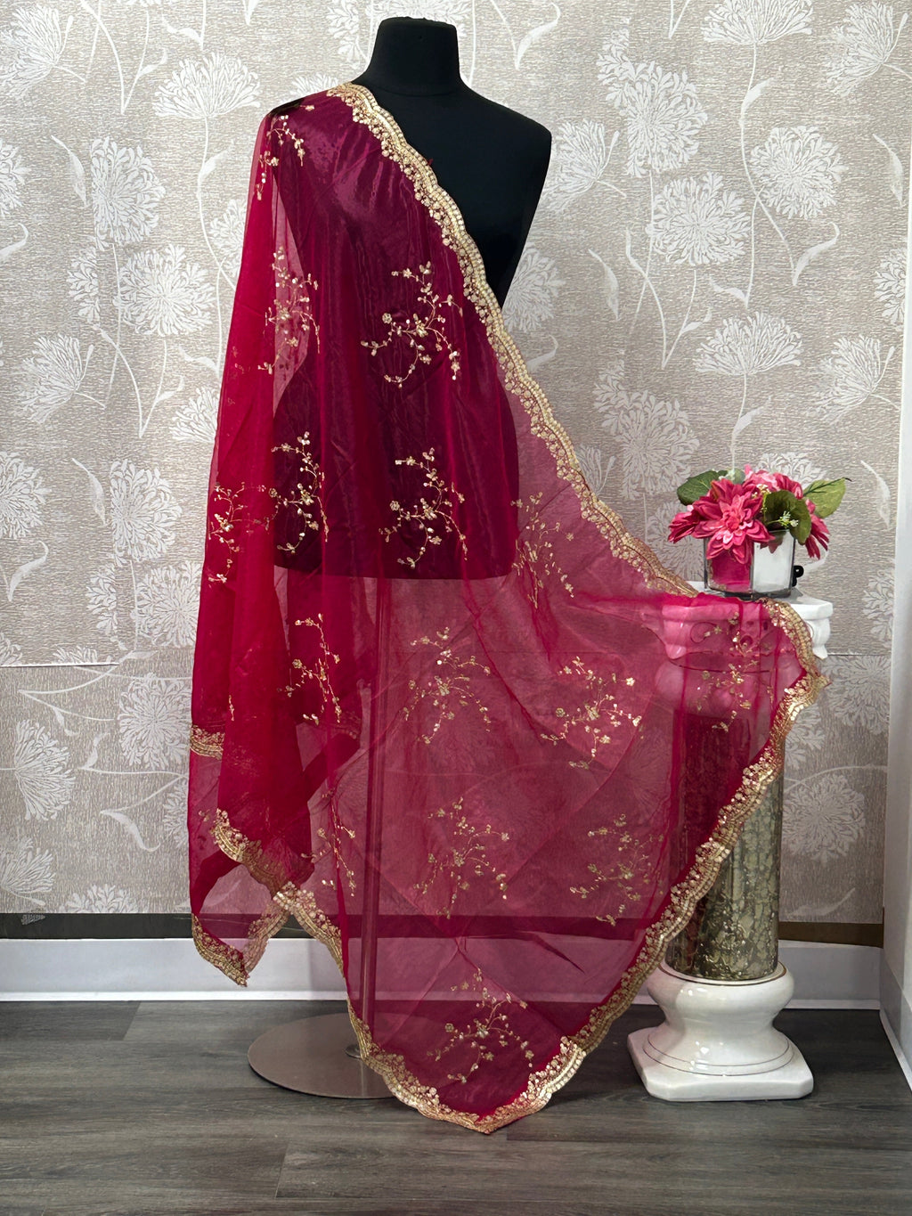 Heavy work dupatta by Kurti Connection USA