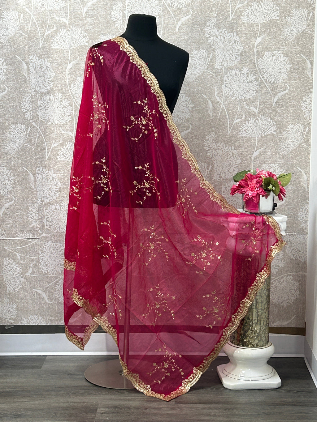 Heavy work dupatta by Kurti Connection USA