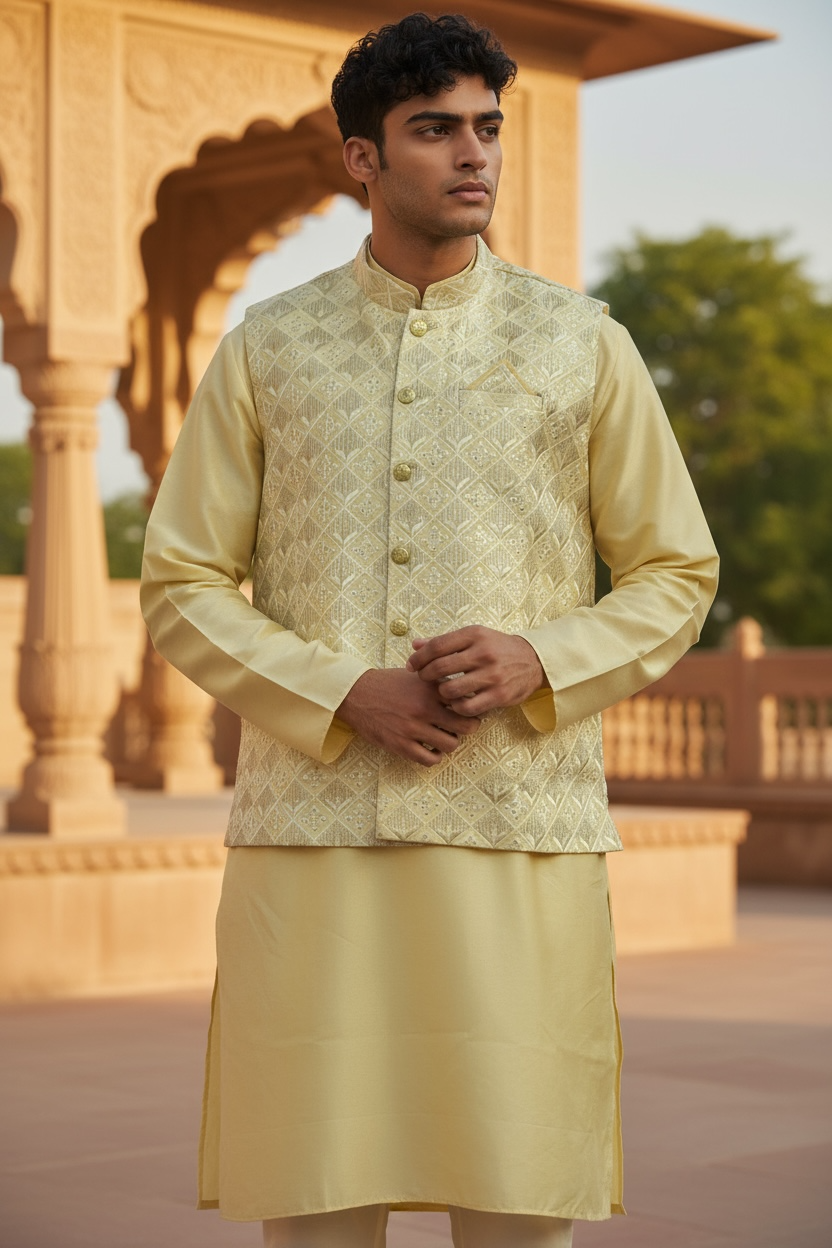 Silk kurta pajama set by Kurti Connection USA