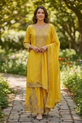 Chiffon silk sharara set by Kurti Connection USA
