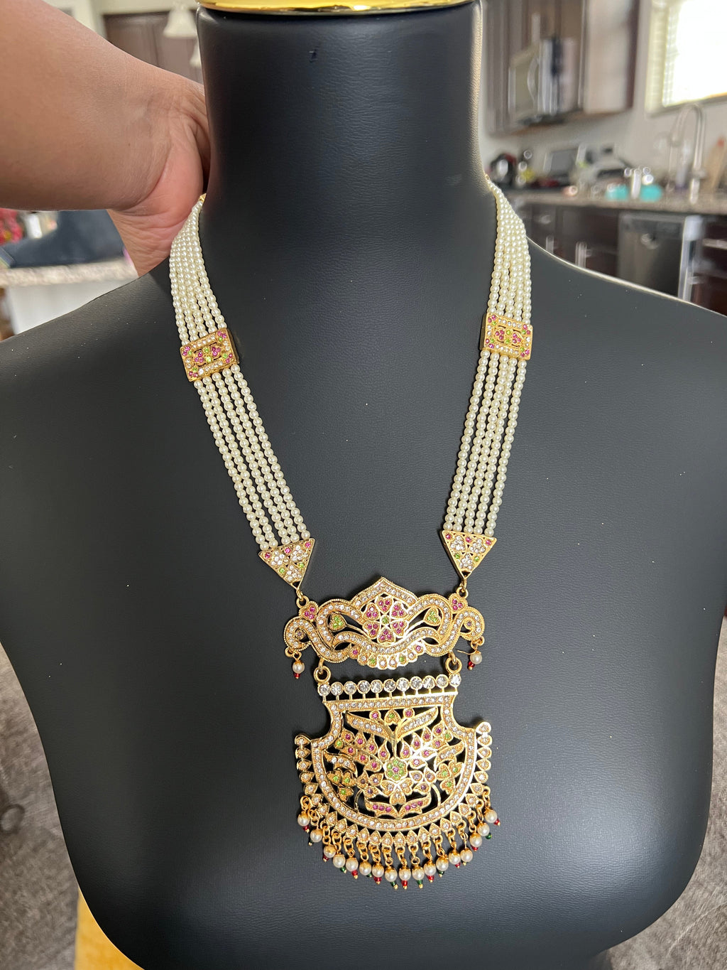 Jadau haar : long necklace by Kurti Connection USA