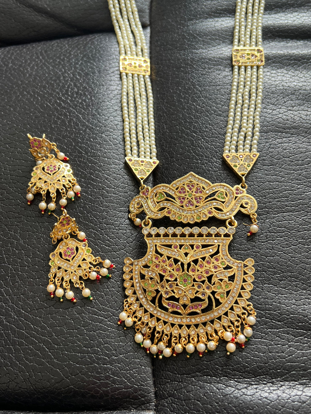 Jadau haar : long necklace by Kurti Connection USA
