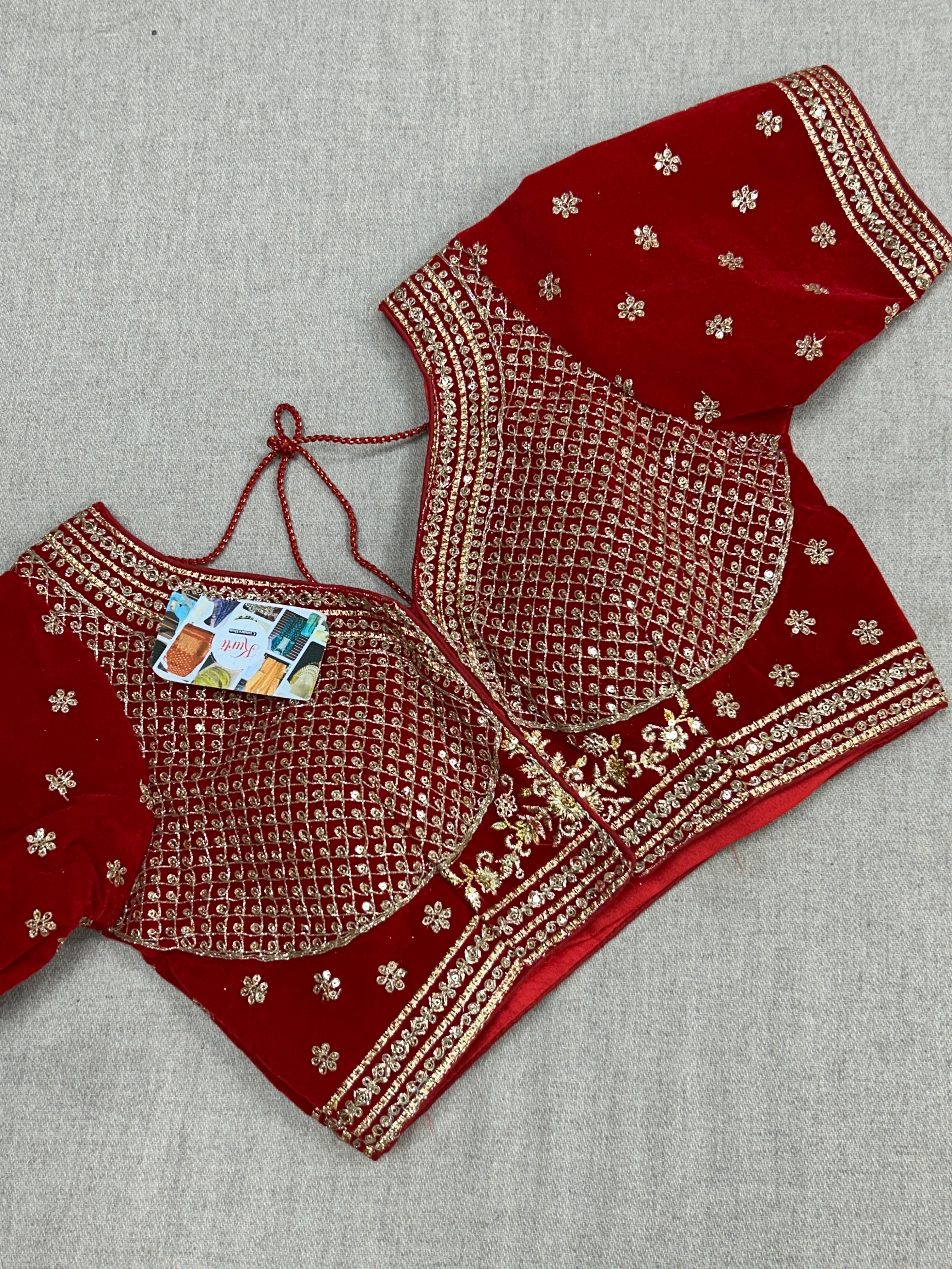 Velvet Blouse : red by Kurti Connection USA